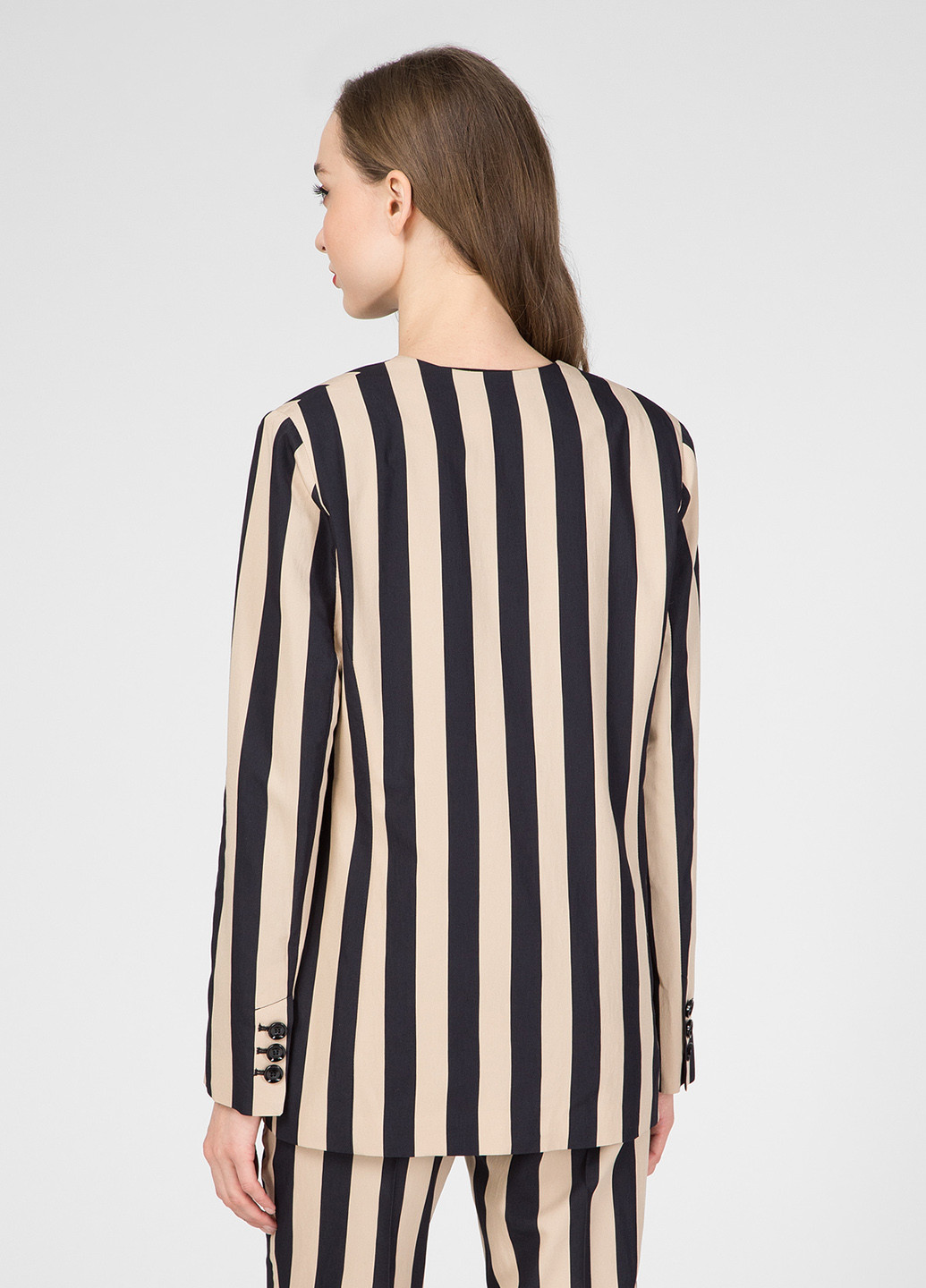 Бежевый женский жакет Trussardi Jeans полосатый - демисезонный