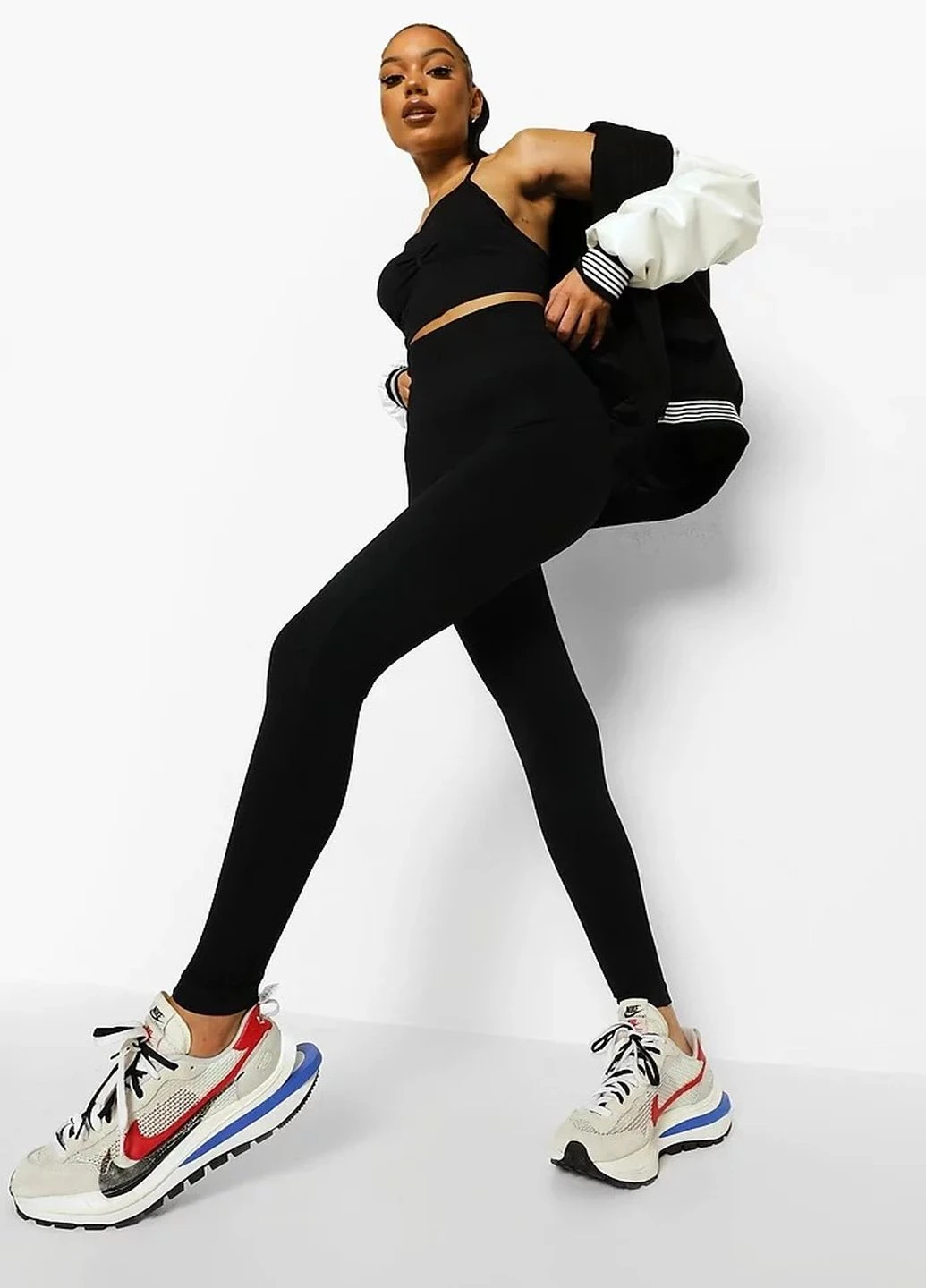 Черные демисезонные леггинсы Boohoo