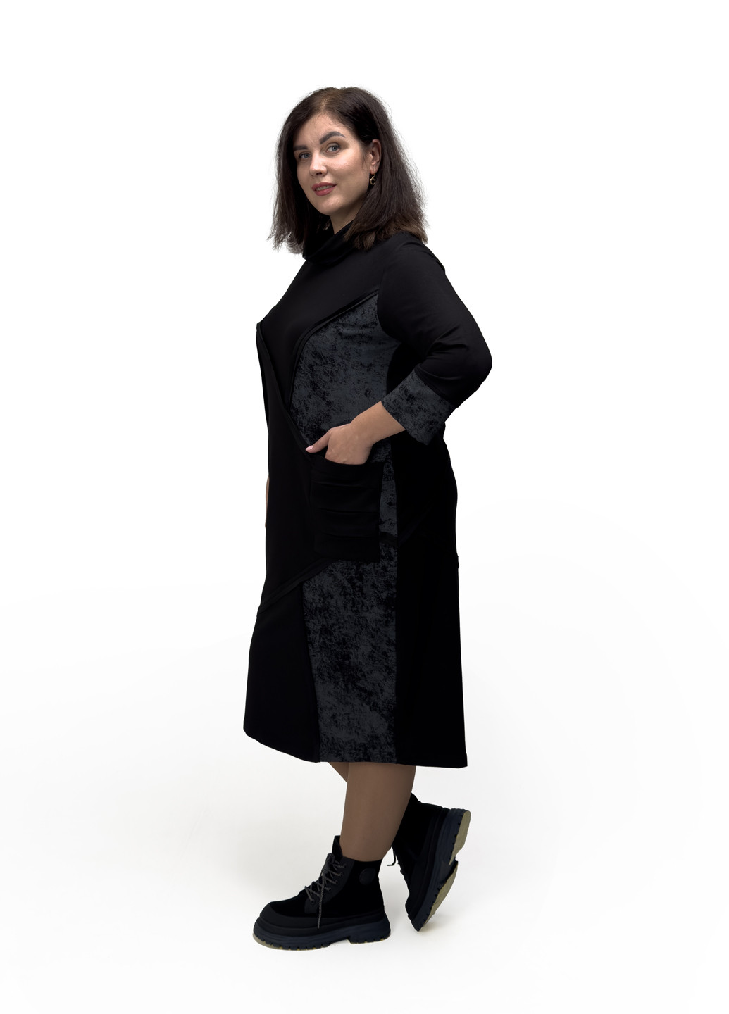 Черное кэжуал платье футляр Hookk Design однотонное