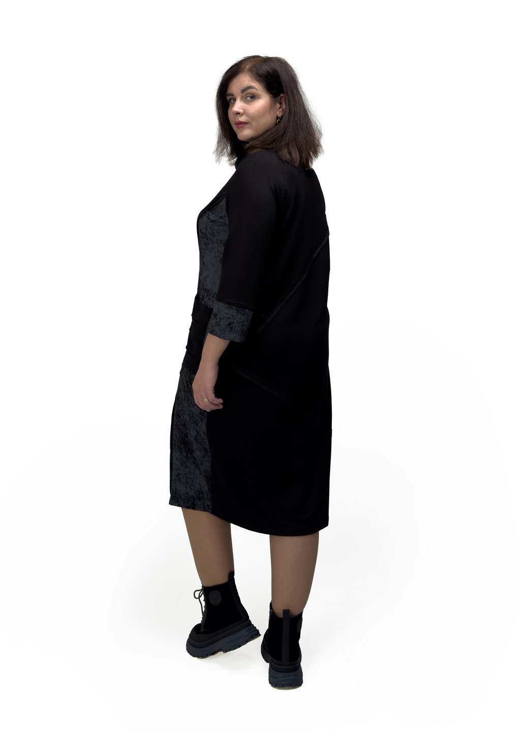 Черное кэжуал платье футляр Hookk Design однотонное