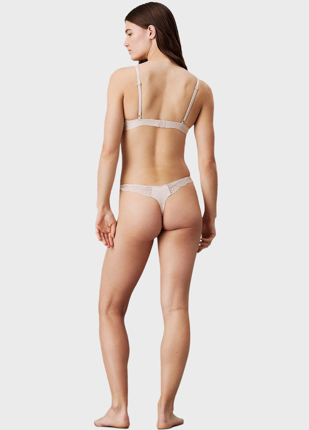 Светло-бежевый брасьер бюстгальтер Calvin Klein с косточками полиамид