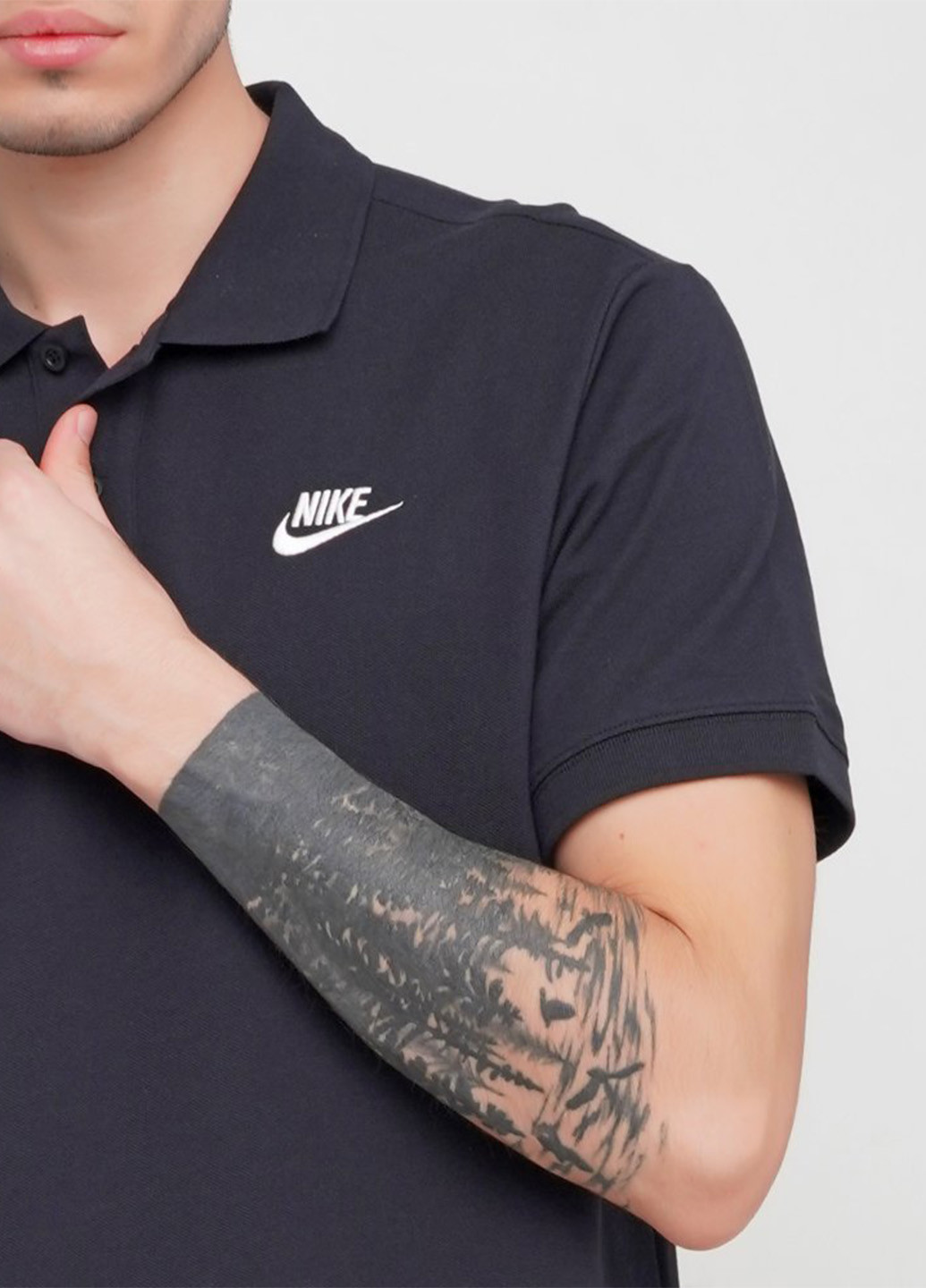 Черная футболка-поло для мужчин Nike с логотипом