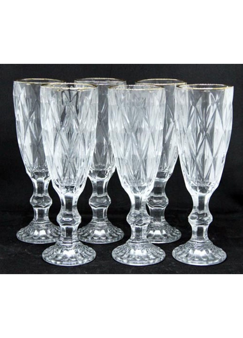 Набір келихів для шампанського Золотий Смарагд 01-052 6 шт 170 мл Olens (253626180)