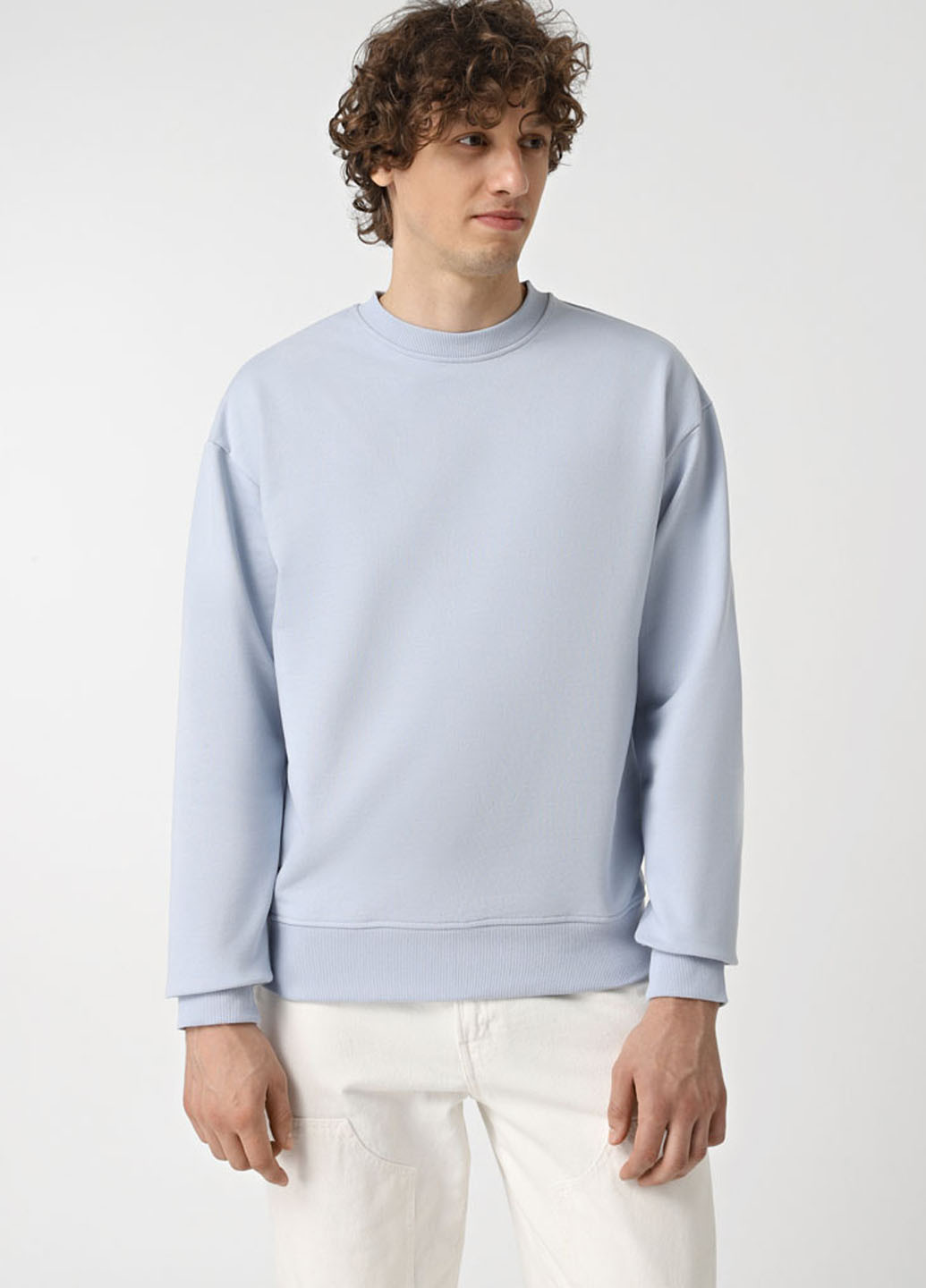 Светло-голубой свитшот Promin однотонный без декора (324145682)