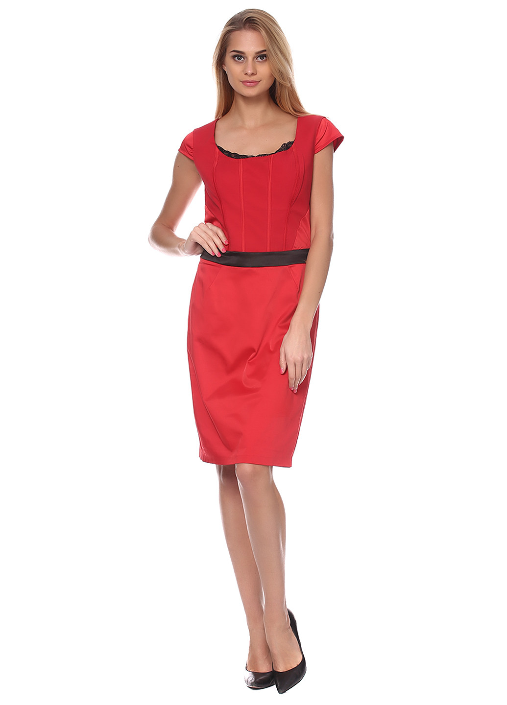 Красное коктейльное платье Sassofono