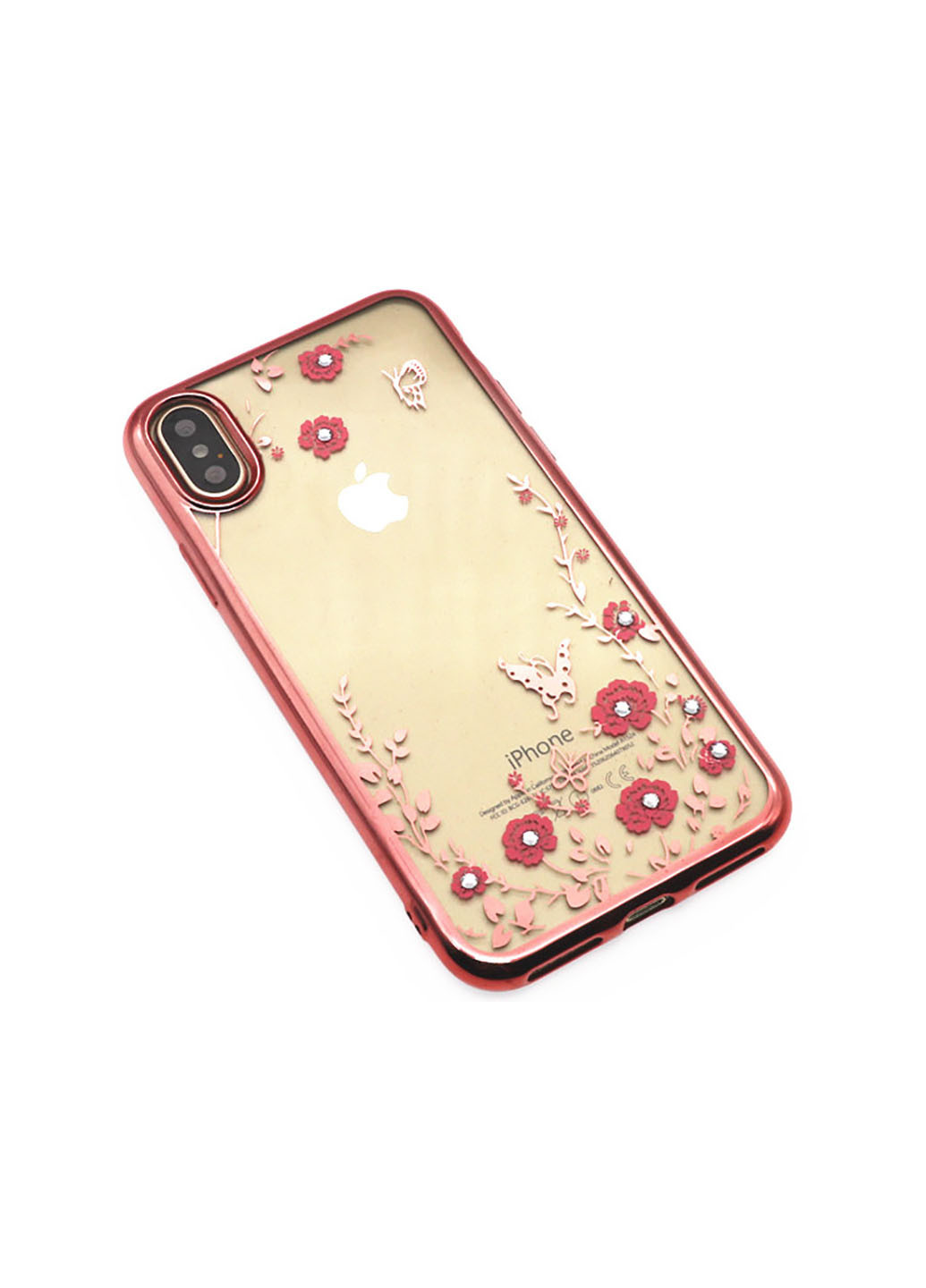 Чехол-накладка TPU electroplating edge with flower pattern iPhone X Rose Gold Toto (231521465)