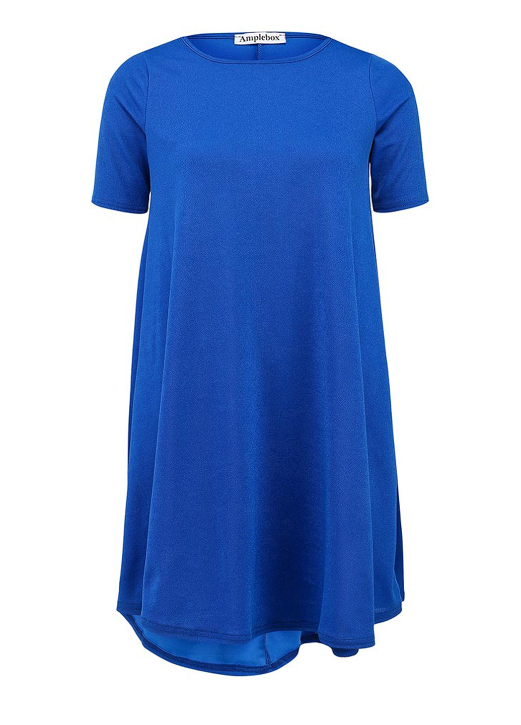 Синее кэжуал платье Amplebox однотонное