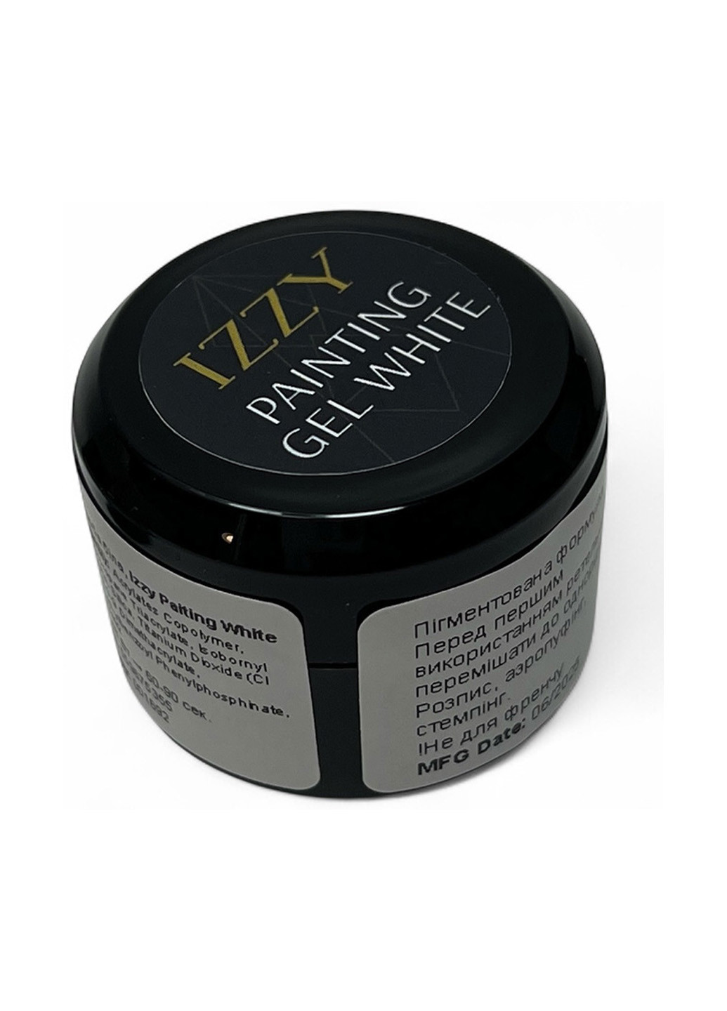 Біла гель-фарба для розпису, аеропуфінгу та стемпінгу Painting Gel White, 10 г Izzy (363030651)