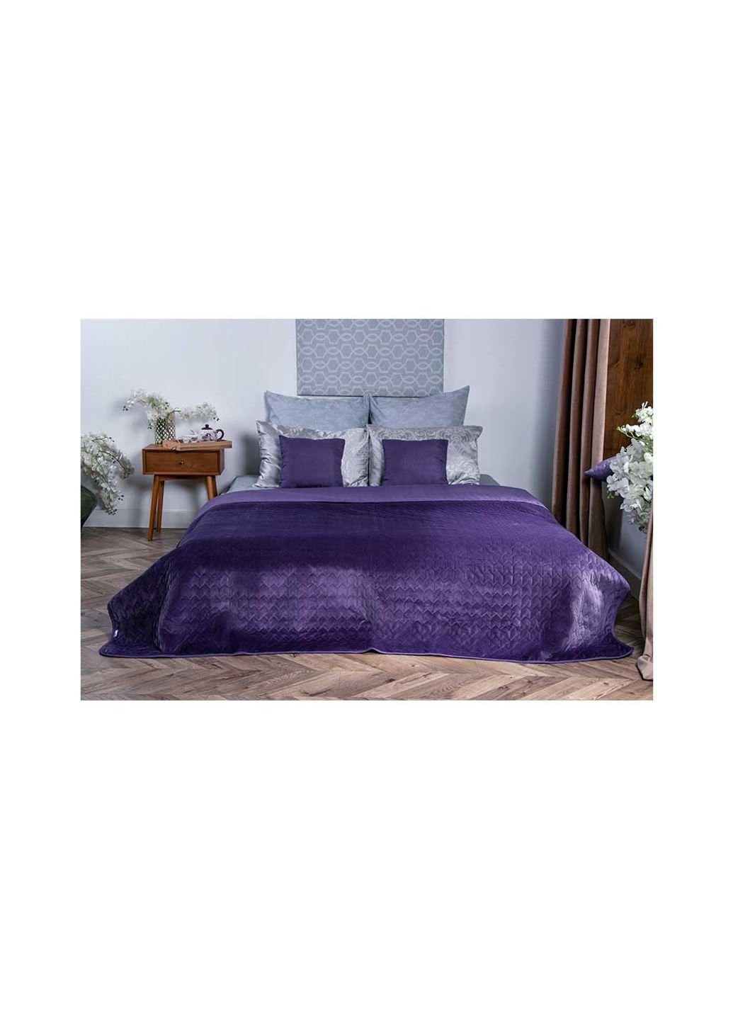 Покривало двостороннє декоративне Velour Violet 150х220 см (360.55_Violet) Руно (254071073)