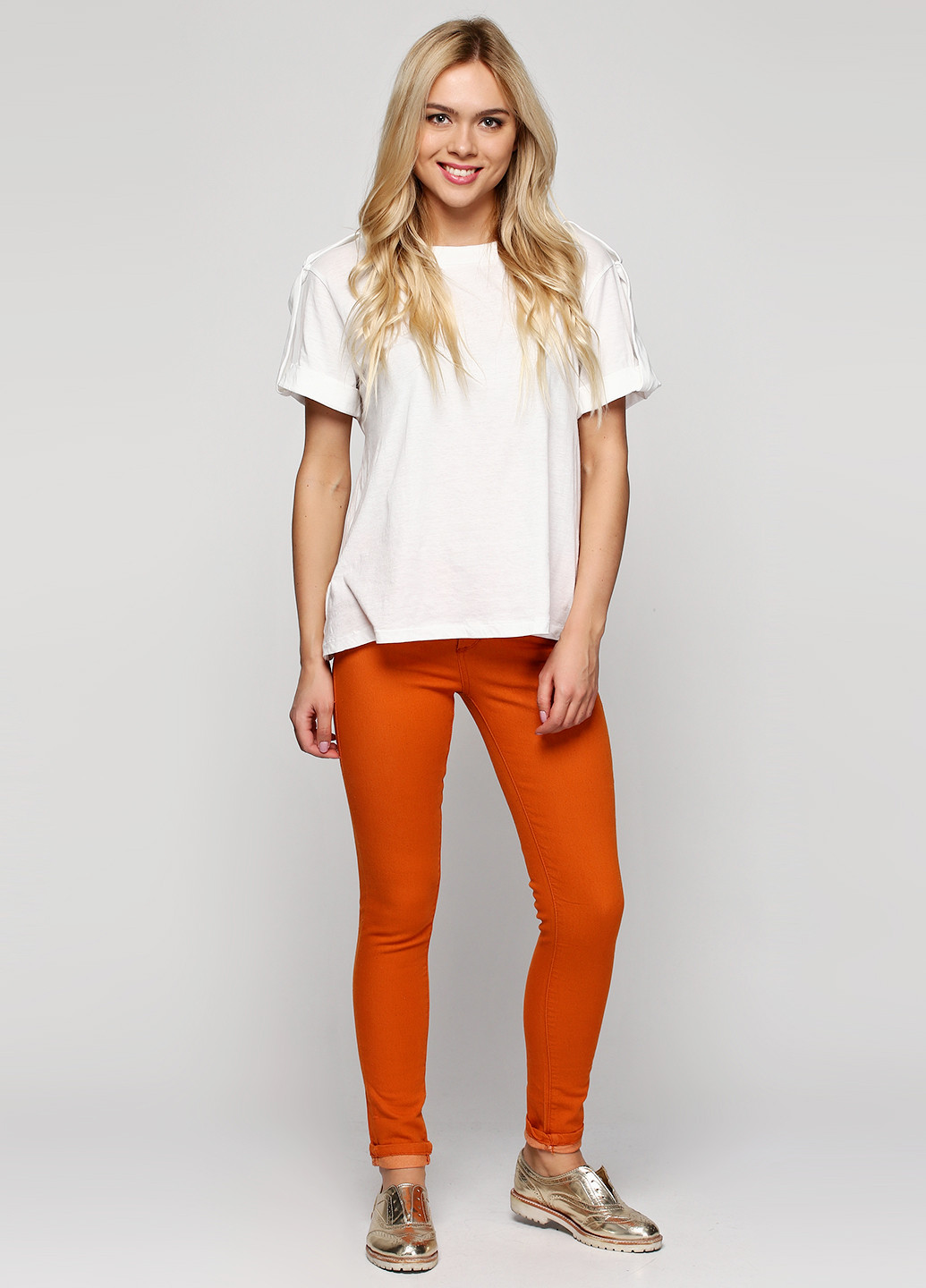 Оранжевые кэжуал демисезонные брюки Alcott