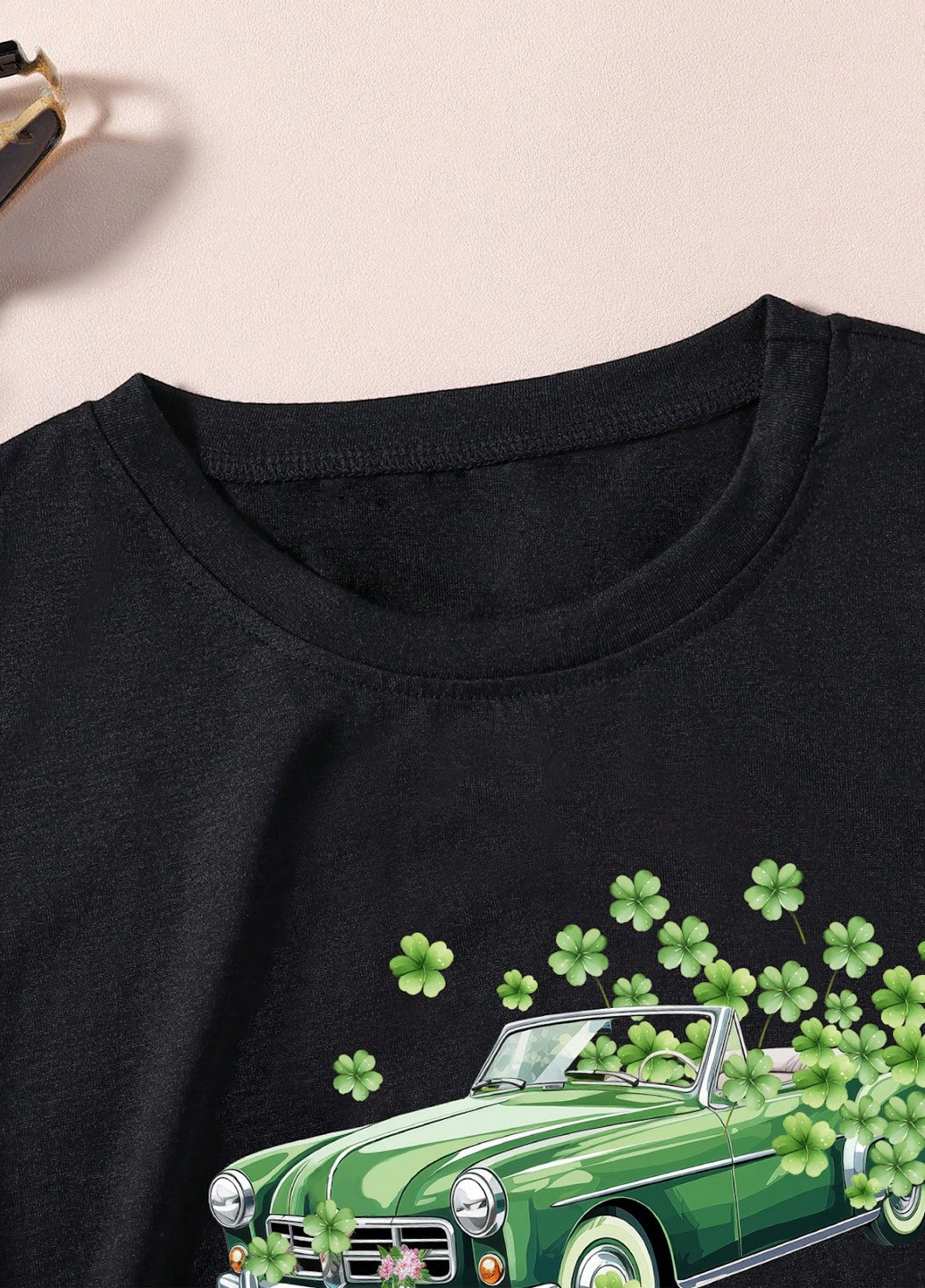 Чорна літня футболка SHEIN