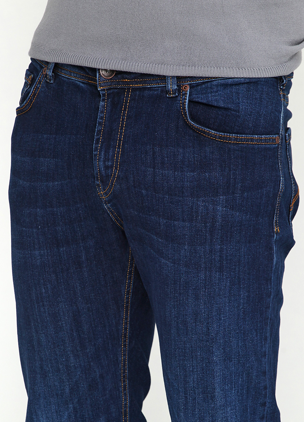 Темно-синие демисезонные со средней талией джинсы Madoc
