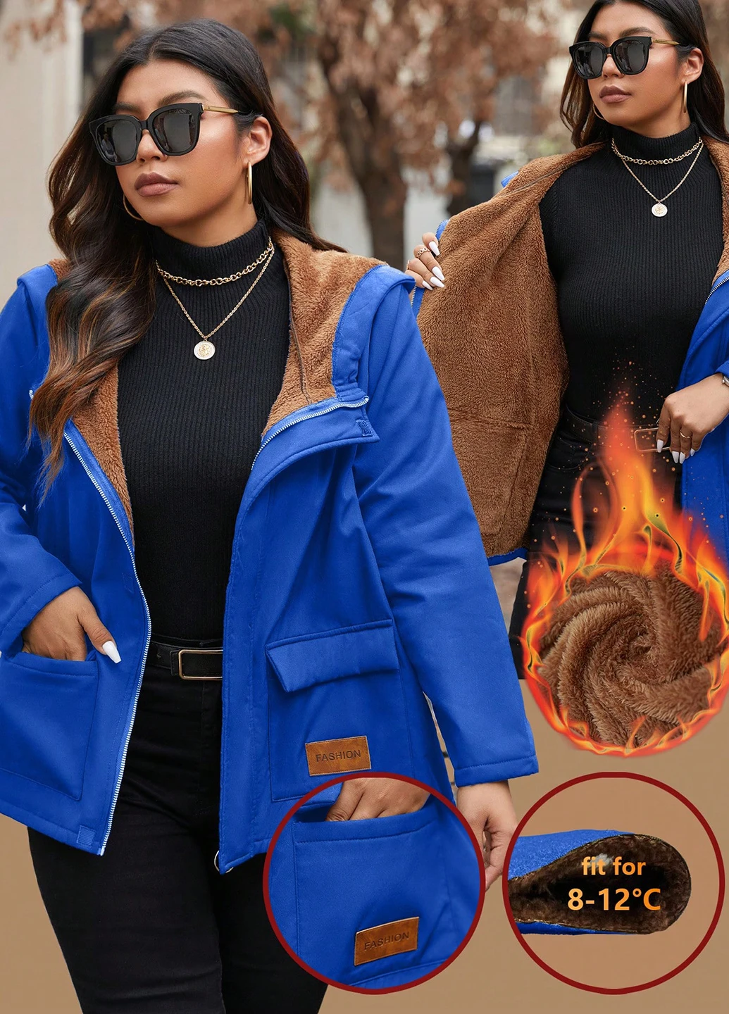 Синя демісезонна куртка SHEIN