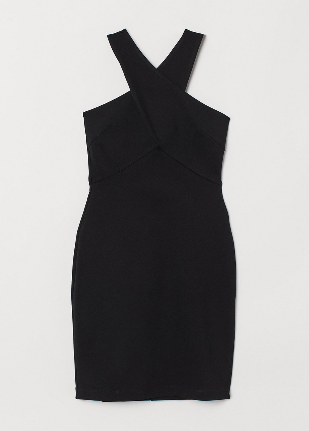 Черное платье H&M однотонное