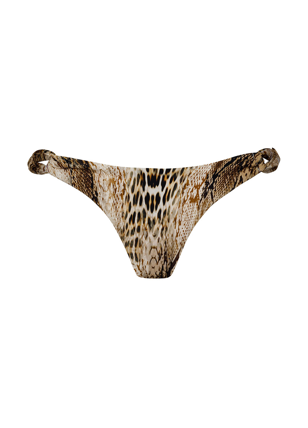 Бежевые купальные трусики-плавки с животным (анималистичным) принтом Marc & André