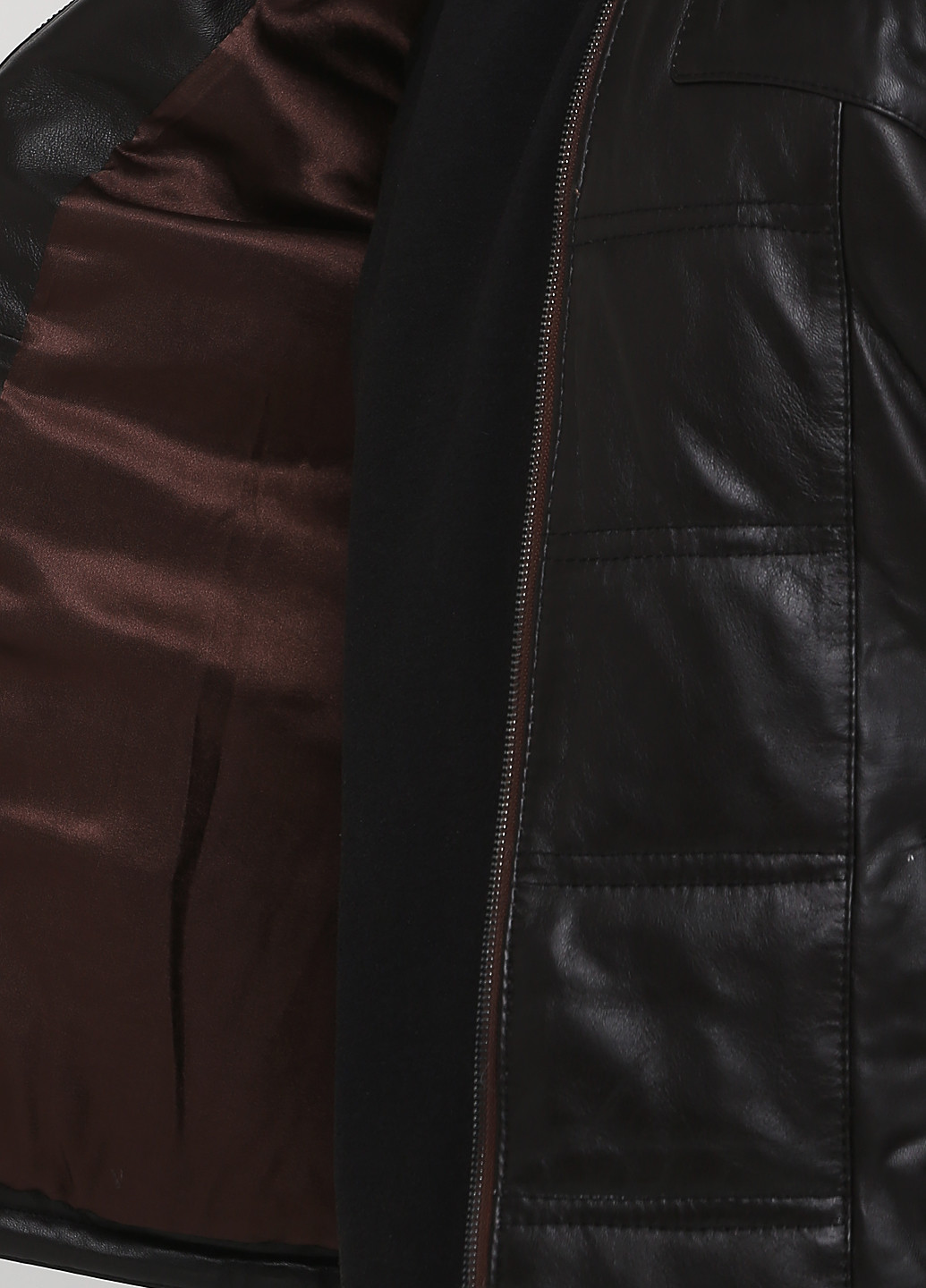Темно-коричневая демисезонная куртка кожаная Egzotic