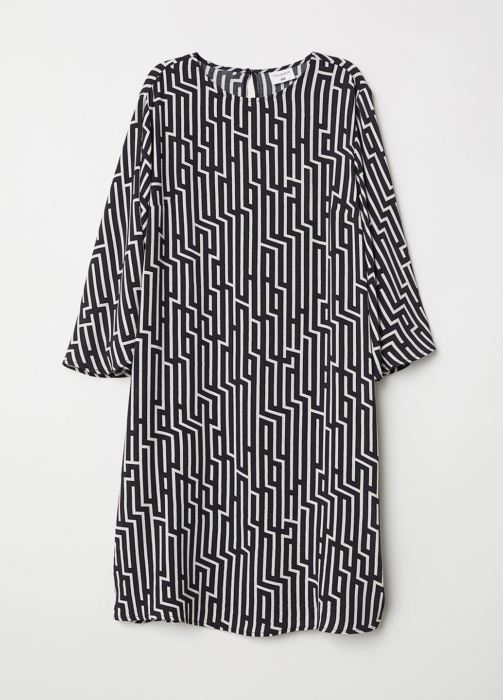 Черное кэжуал платье H&M с геометрическим узором