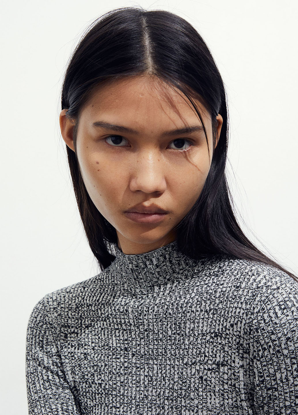 Світло-сіра кежуал сукня силуетна, сукня-водолазка H&M меланжева