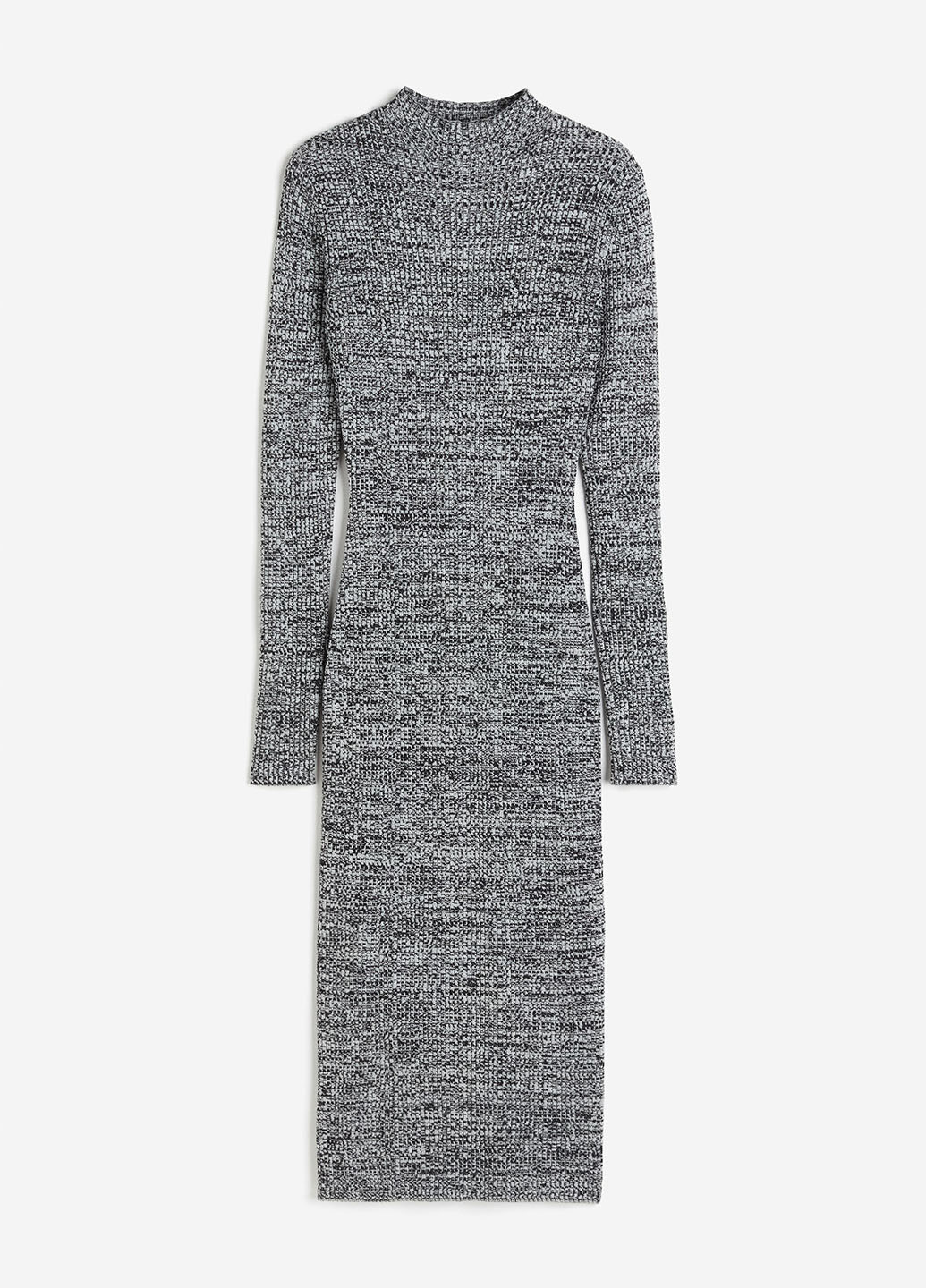 Світло-сіра кежуал сукня силуетна, сукня-водолазка H&M меланжева