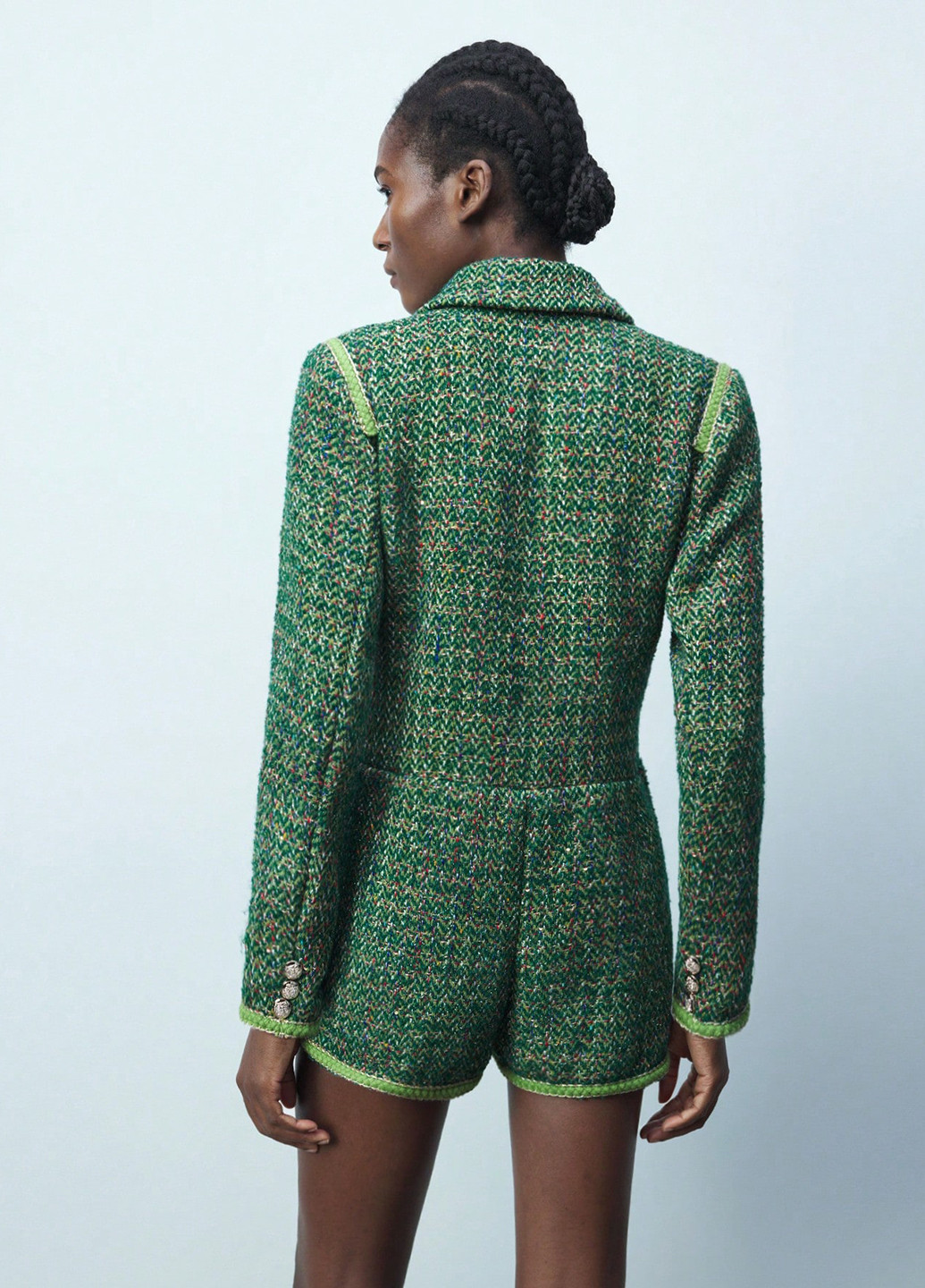 Комбинезон SHEIN комбинезон-шорты зелёный кэжуал полиэстер