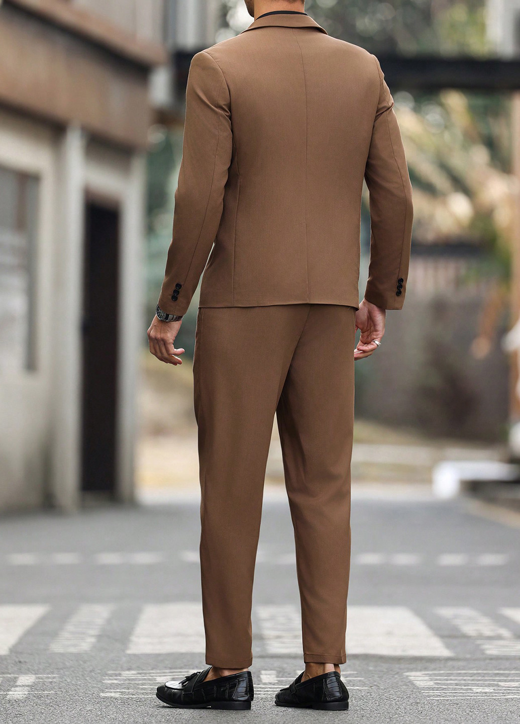 Коричневий демісезонний костюм (піджак, штани) брючний SHEIN