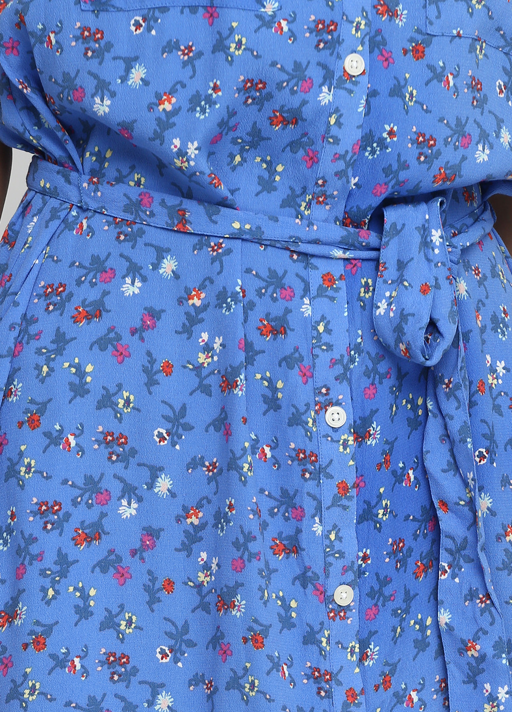 Синее кэжуал платье а-силуэт Gap с цветочным принтом