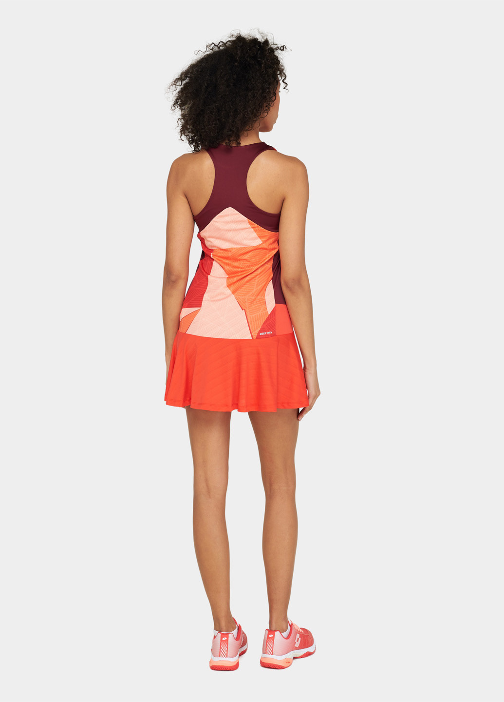 Красное спортивное платье а-силуэт Lotto с абстрактным узором