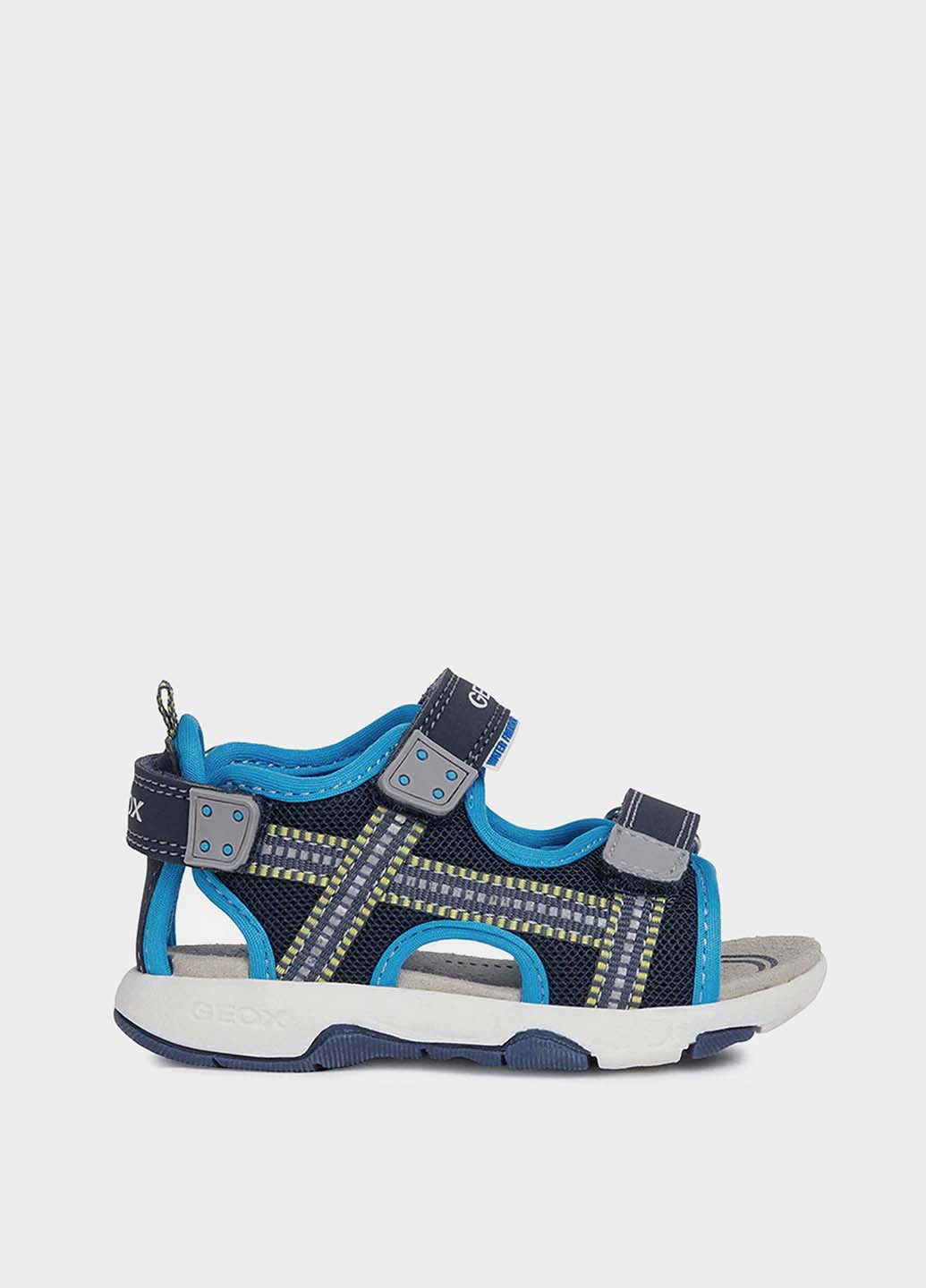 Синие кэжуал сандалии Geox на липучке