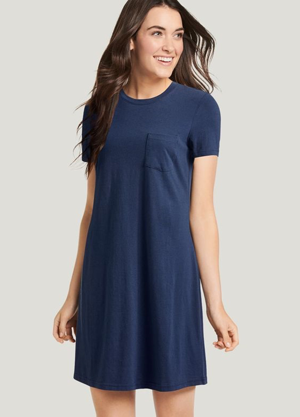 Темно-синее домашнее платье платье-футболка Jockey однотонное