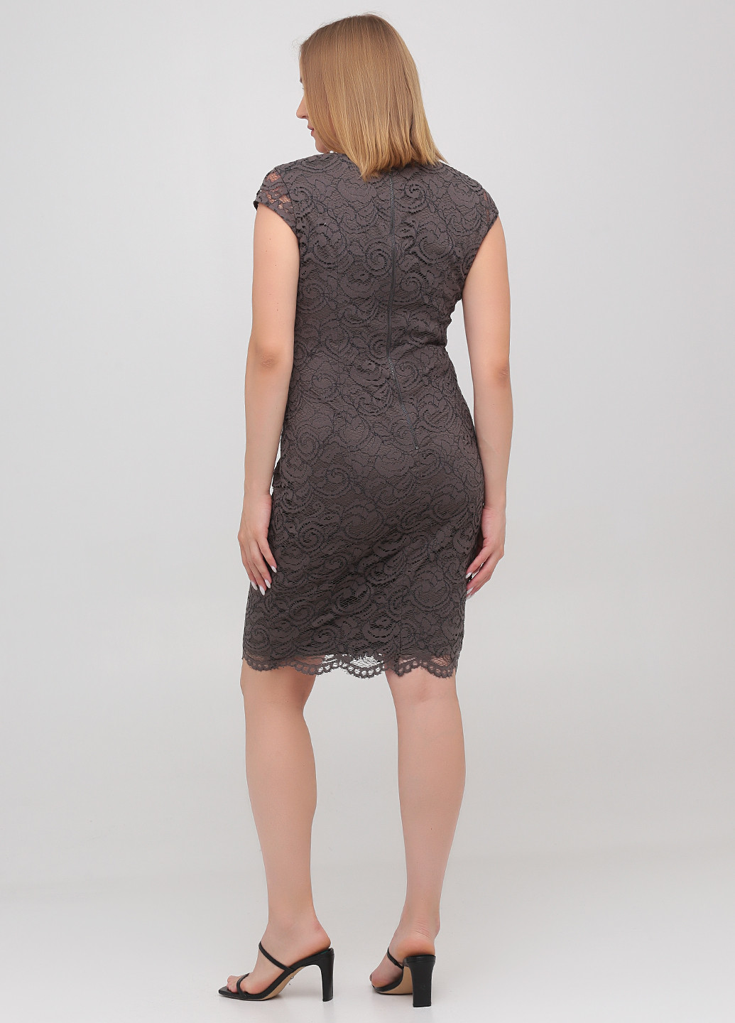 Темно-серое кэжуал платье футляр Esprit однотонное