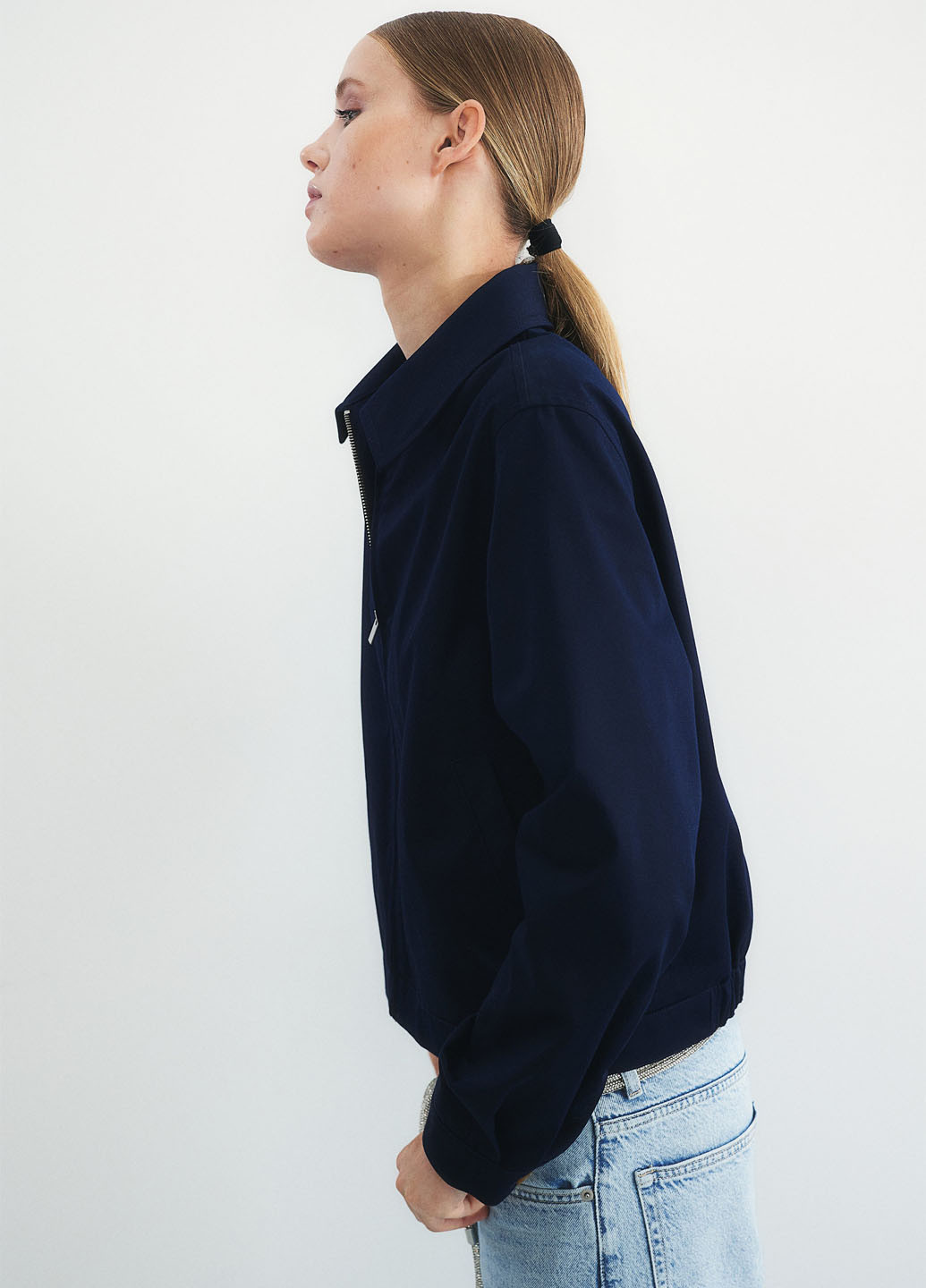 Темно-синя демісезонна куртка куртка-піджак H&M