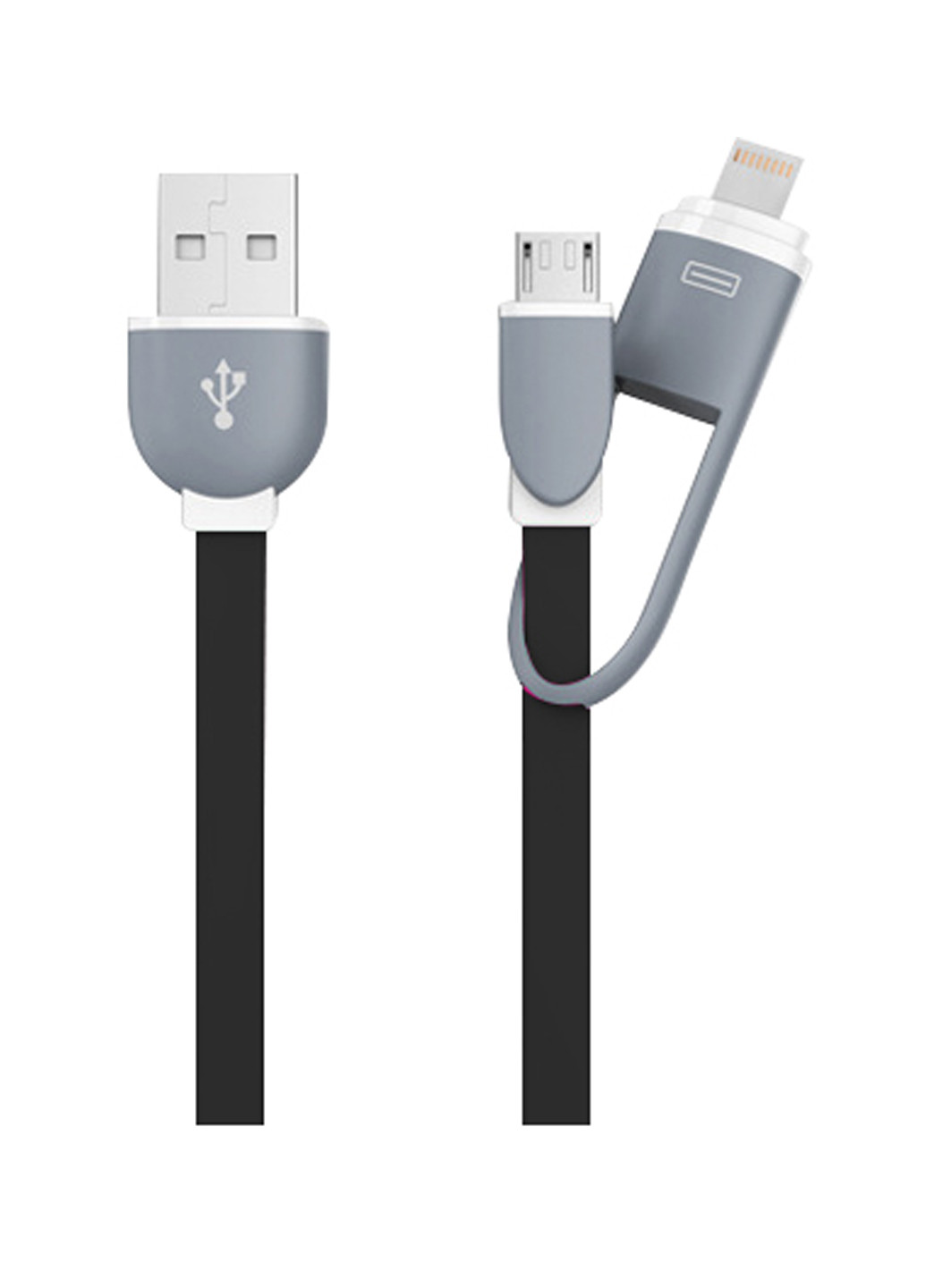 Кабель-брелок USB key Black, 2 в 1 - Lightning, Micro USB, 25 см XoKo sc-201 (132572876)