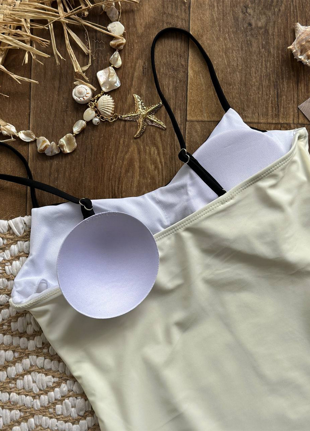 Молочний літній цільний купальник жіночий суцільний NOVA VEGA