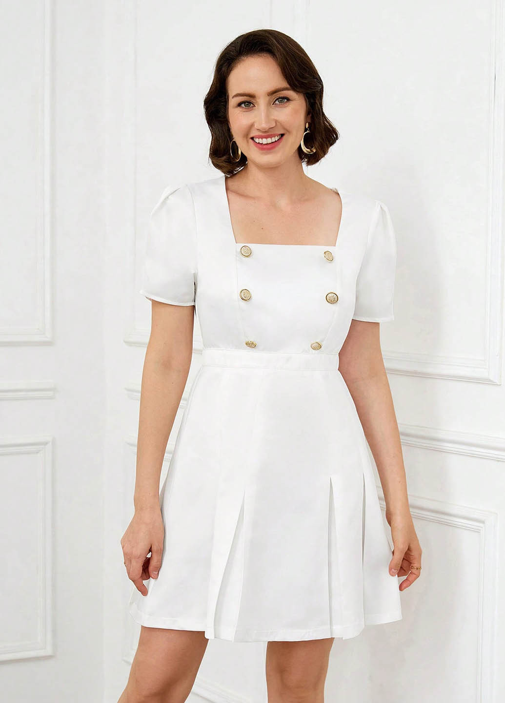 Белое вечернее, кэжуал платье SHEIN однотонное