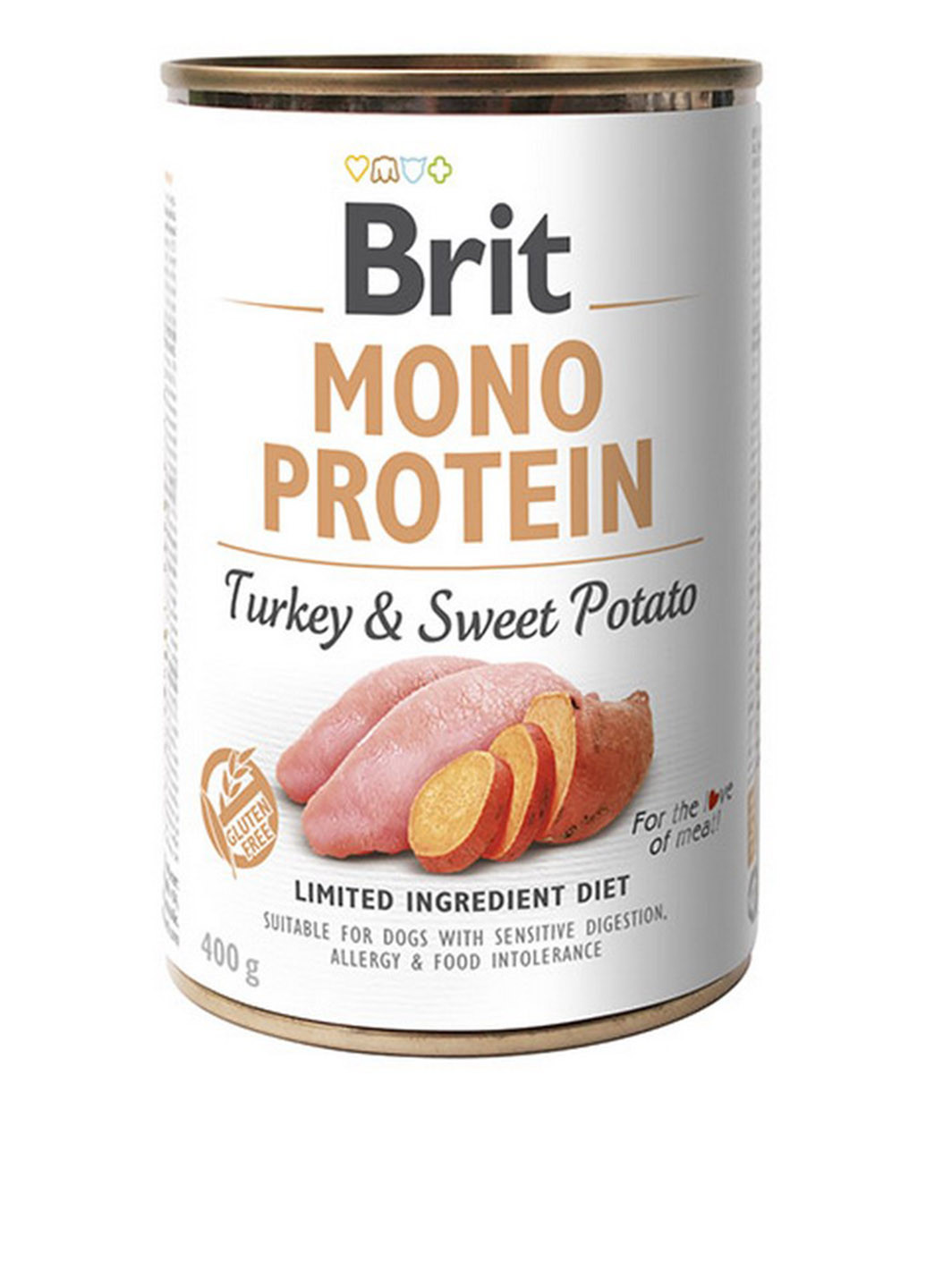 Мясные консервы Mono Protein Dog с индейкой и бататом, 400 гр Brit Care (140597120)