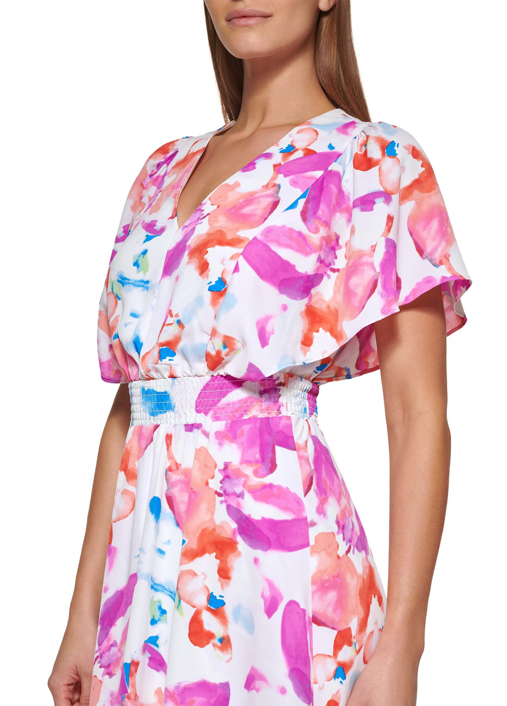 Комбінована кежуал сукня кльош DKNY з квітковим принтом