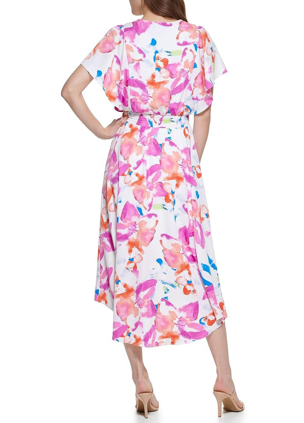 Комбінована кежуал сукня кльош DKNY з квітковим принтом