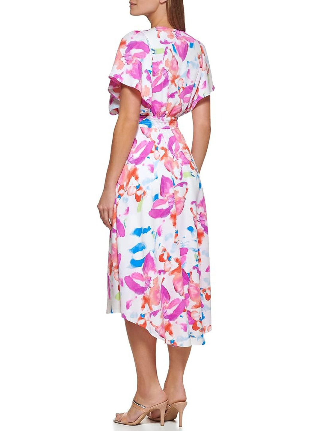 Комбінована кежуал сукня кльош DKNY з квітковим принтом