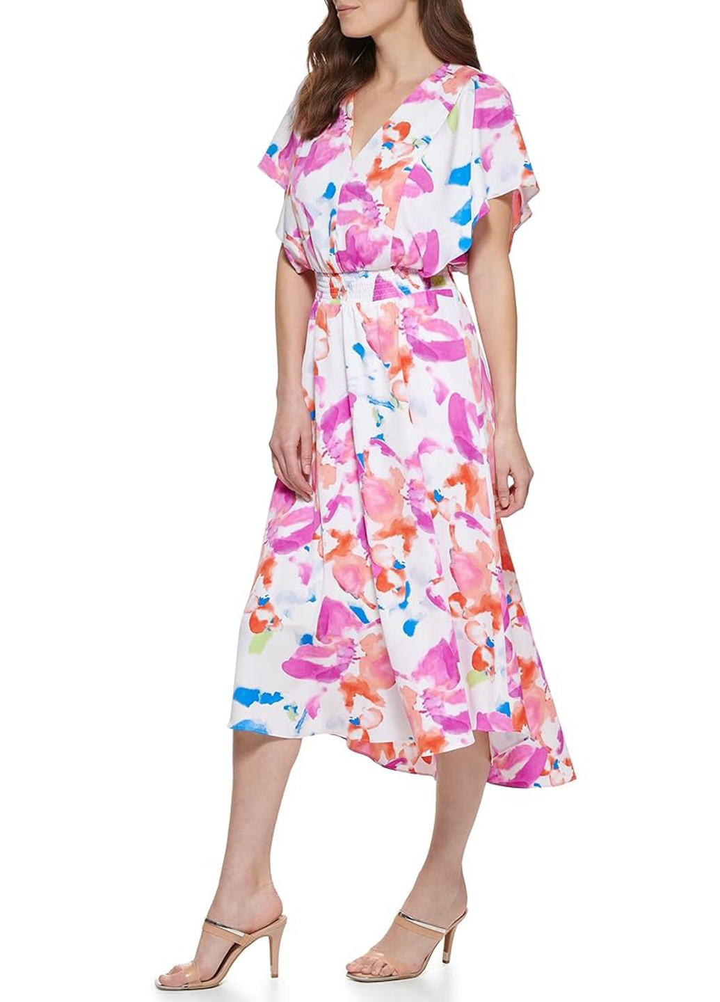 Комбінована кежуал сукня кльош DKNY з квітковим принтом