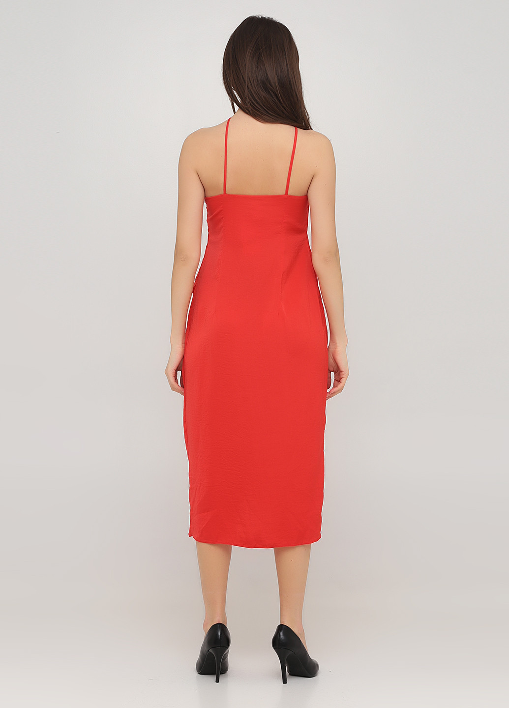 Красное коктейльное платье Asos однотонное