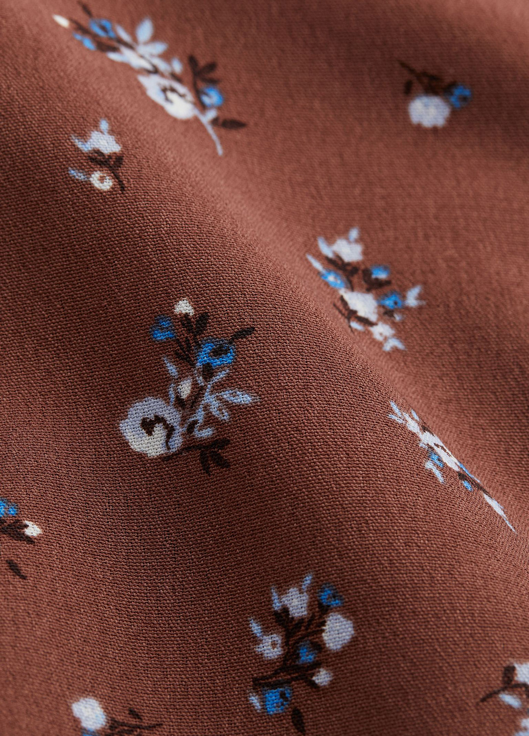 Коричневая кэжуал цветочной расцветки юбка H&M а-силуэта (трапеция)