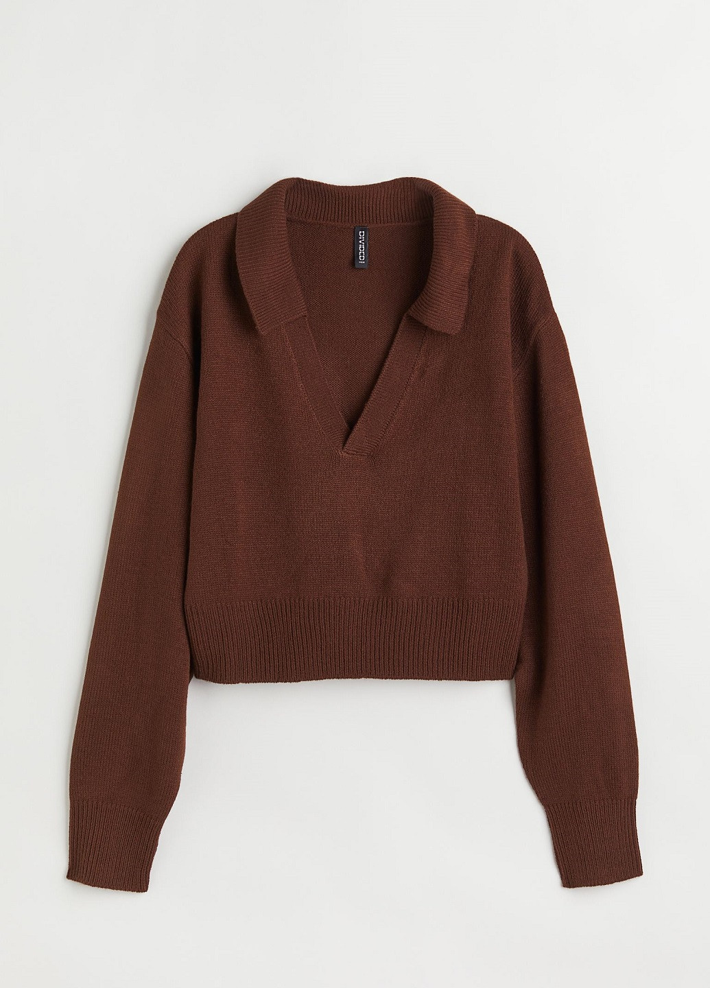 Темно-коричневий демісезонний светр з коміром H&M