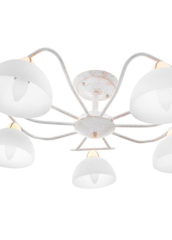 Люстра стельова вінтаж на 5 плафонів в спальню LK-636S/5 E14 WH+FG Brille (253886114)