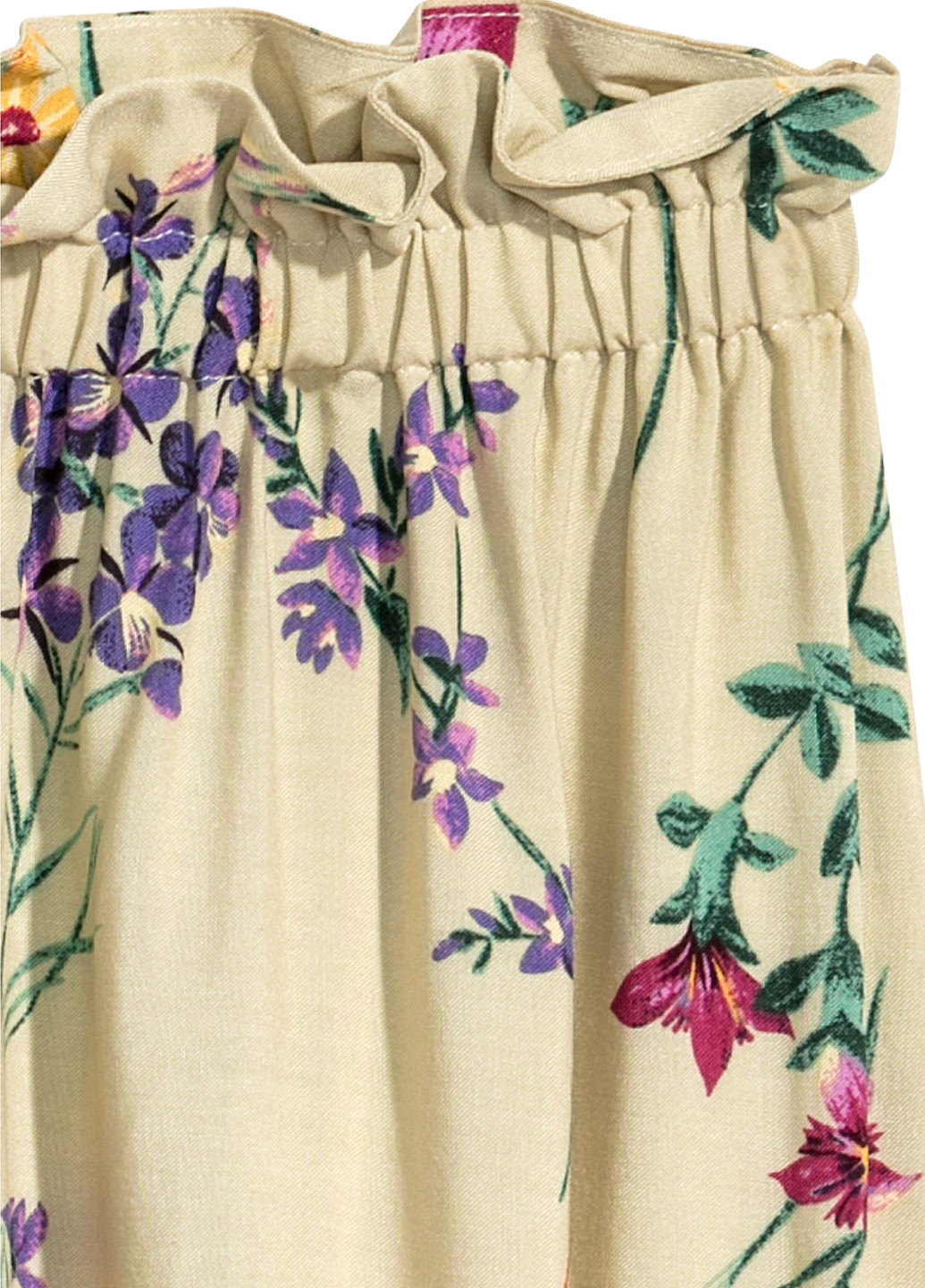 Светло-бежевая кэжуал цветочной расцветки юбка H&M миди