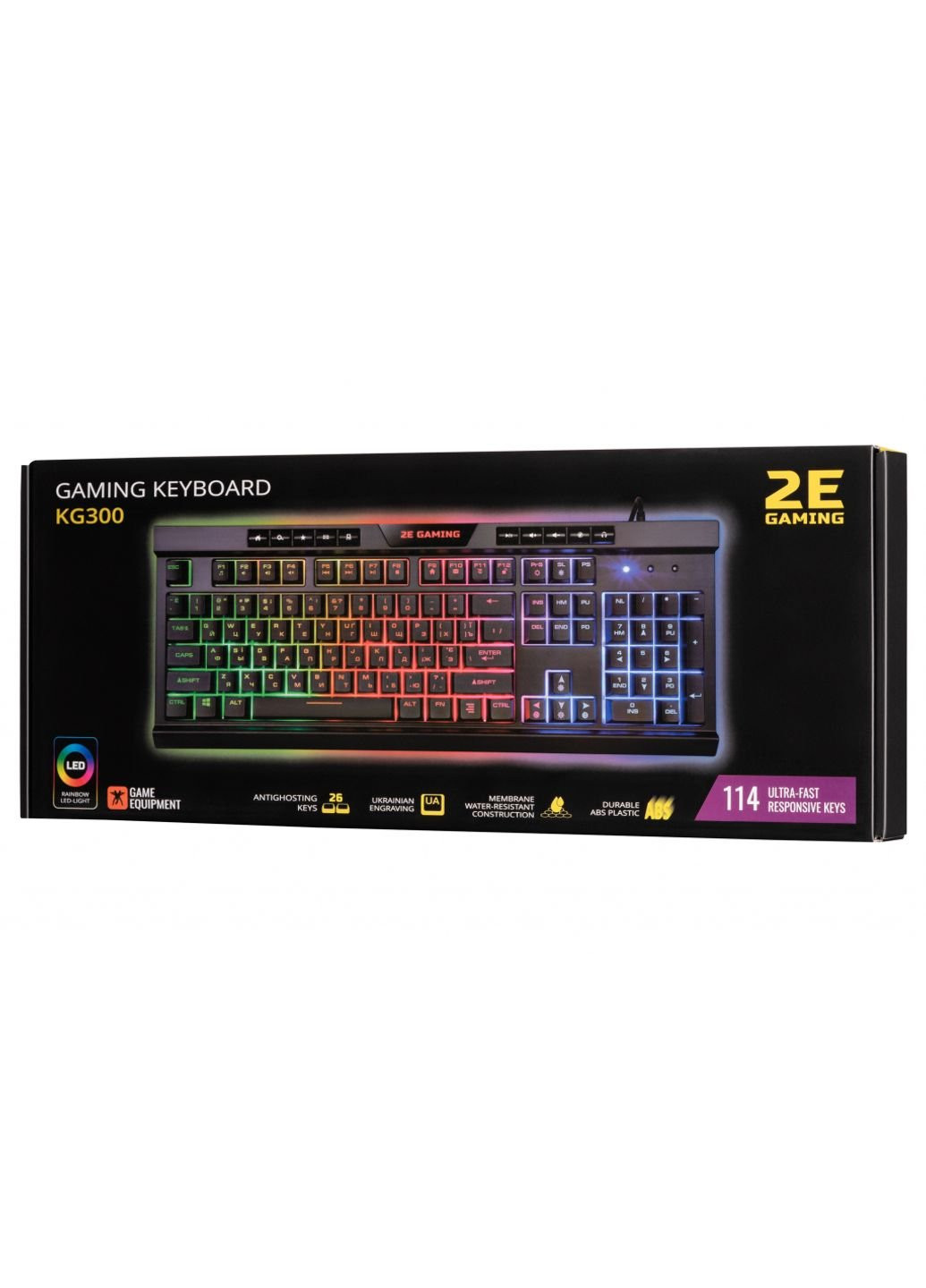 Клавіатура (-KG300UB) 2E gaming kg300 led usb black (253468536)