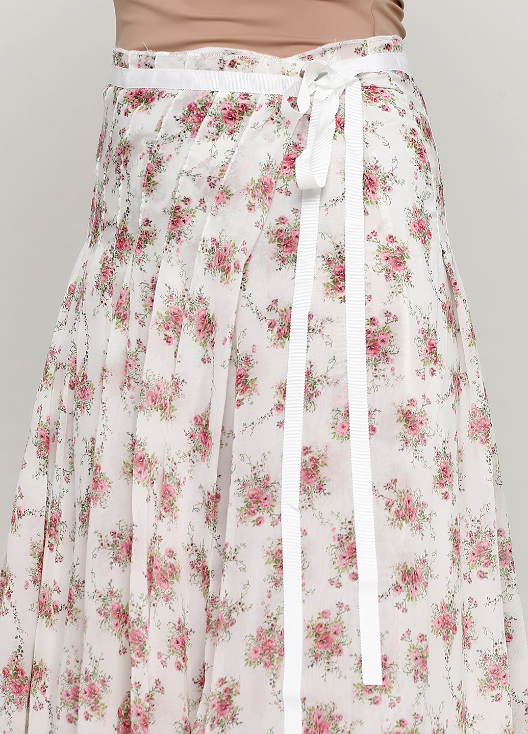 Белая кэжуал цветочной расцветки юбка Frime на запах