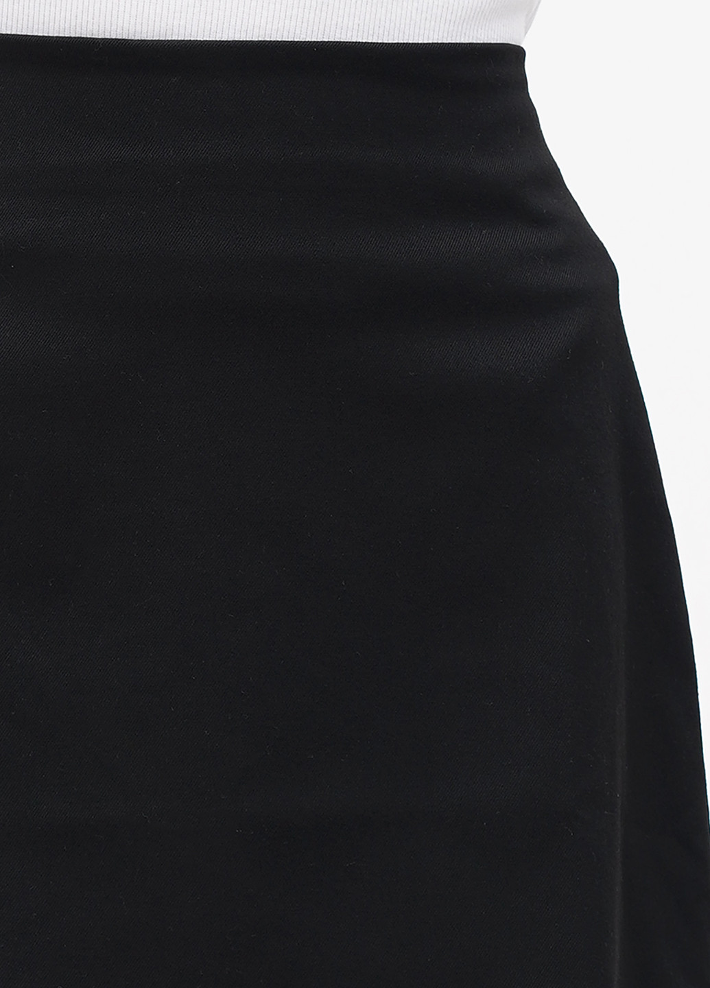 Черная кэжуал однотонная юбка Monki а-силуэта (трапеция)