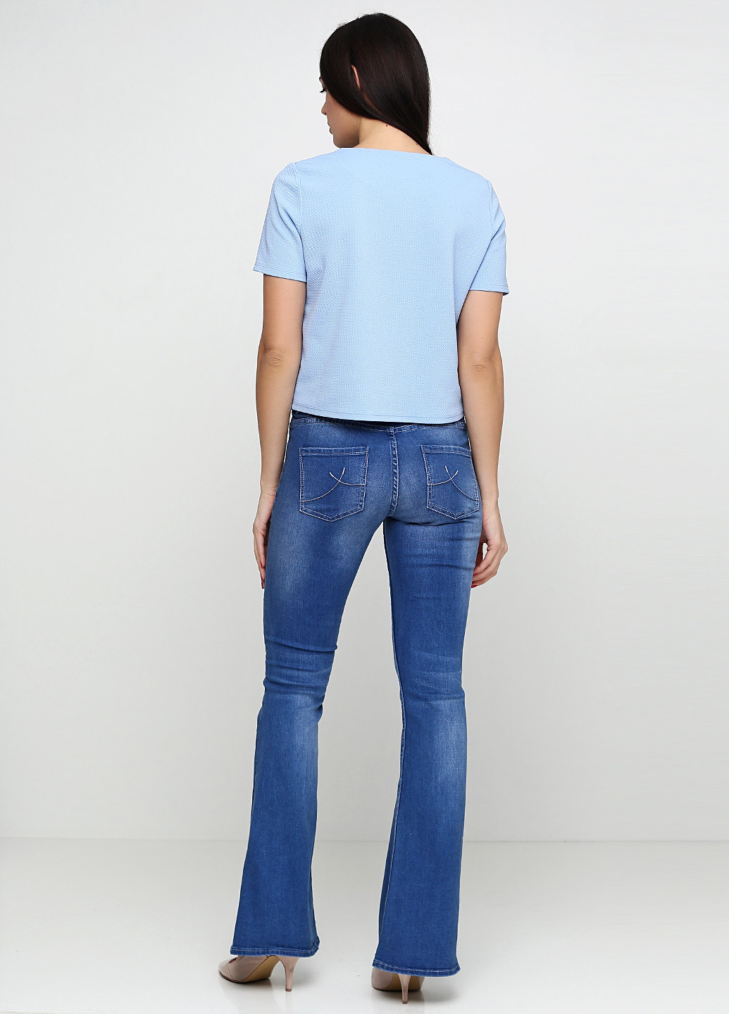 Голубые демисезонные клеш джинсы S.Oliver