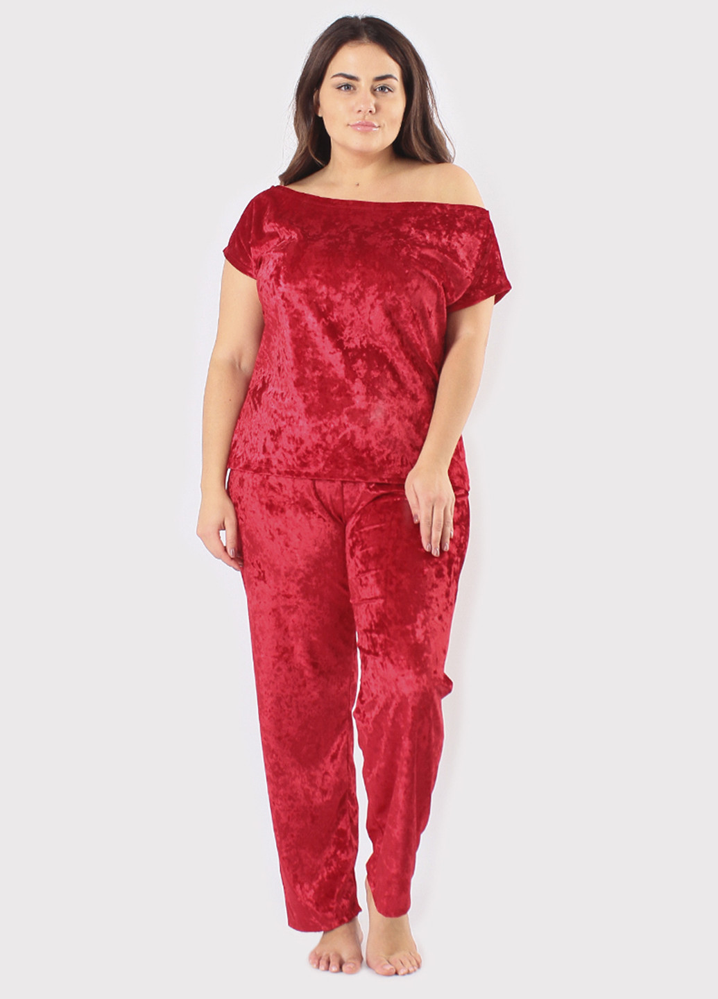 Червона всесезон піжама (футболка, штани) футболка + штани Ghazel
