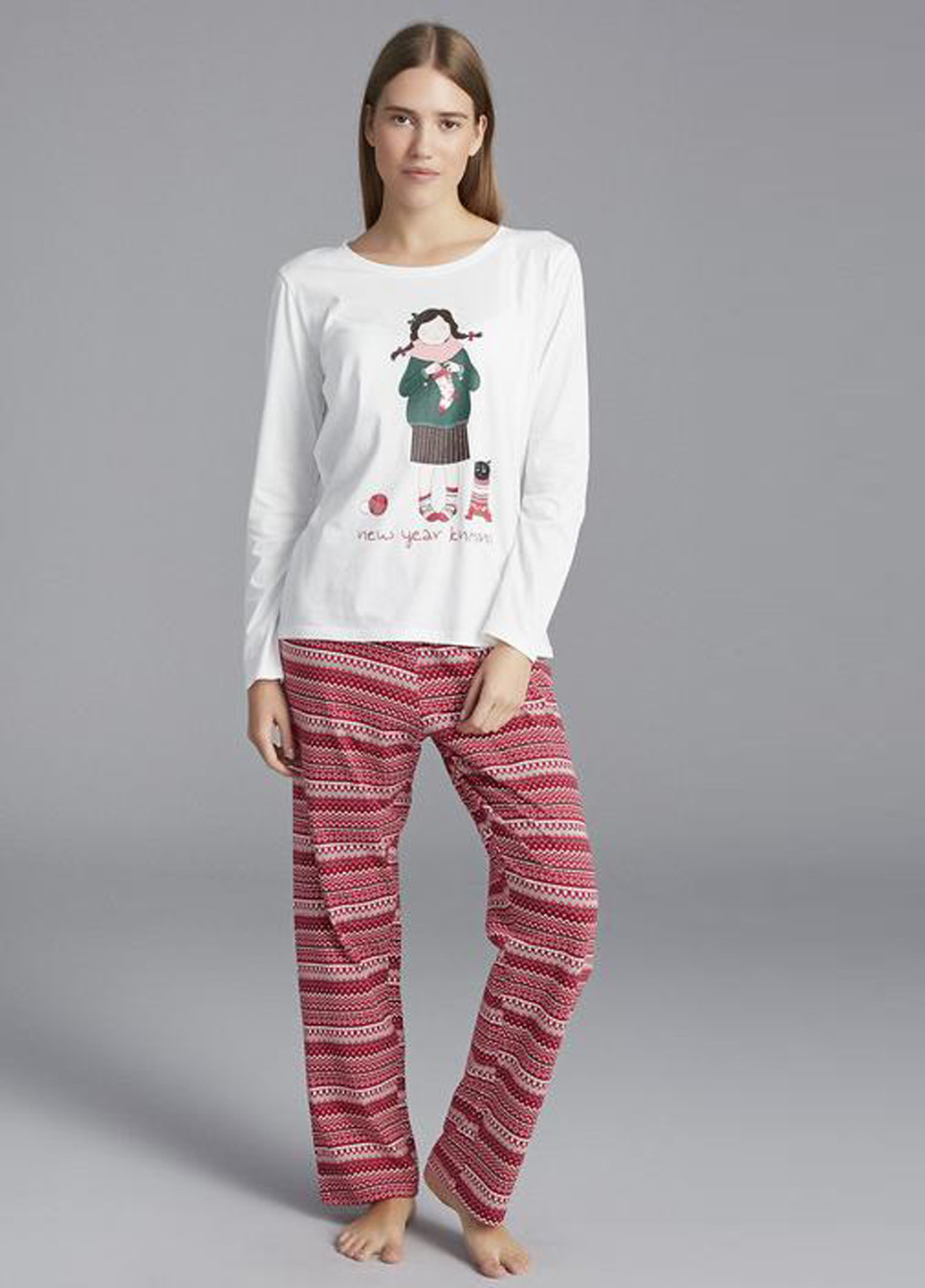 Красная всесезон пижама (лонгслив, брюки) лонгслив + брюки Penti